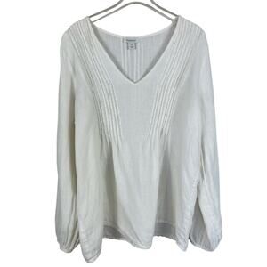 Sundance White V-Neck Blouse